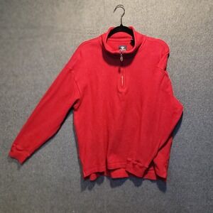 Pebble Beach Red Quarter Zip Pullover Mens Medium Long Sleeve Golf Casual